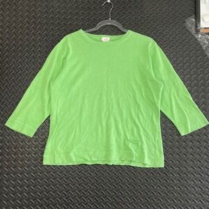 ALPS Lime Green Small Pocket 3/4 Long Sleeve‎ Shirt Women's Size Large